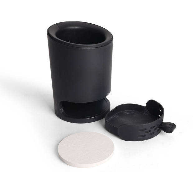 EAVY WC Borstel met Houder - Hygiënische Toiletborstelhouder Siliconen - Zwart - Rond