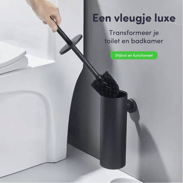 EAVY Toiletborstel Met Houder - Zwart - Wc Borstel Houder - Toiletborstelhouder Hangend