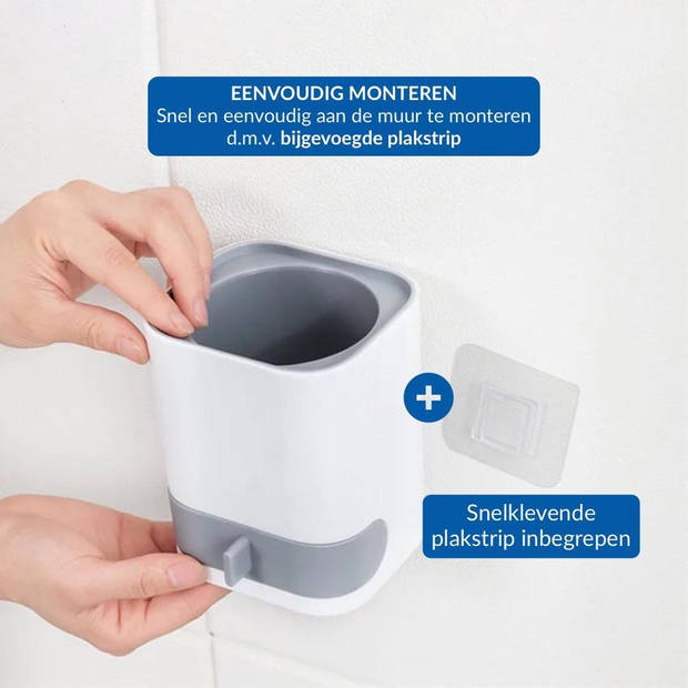 EAVY WC Borstel met Houder - Vrijstaand of Hangend - Siliconen Toiletborstel - Wit