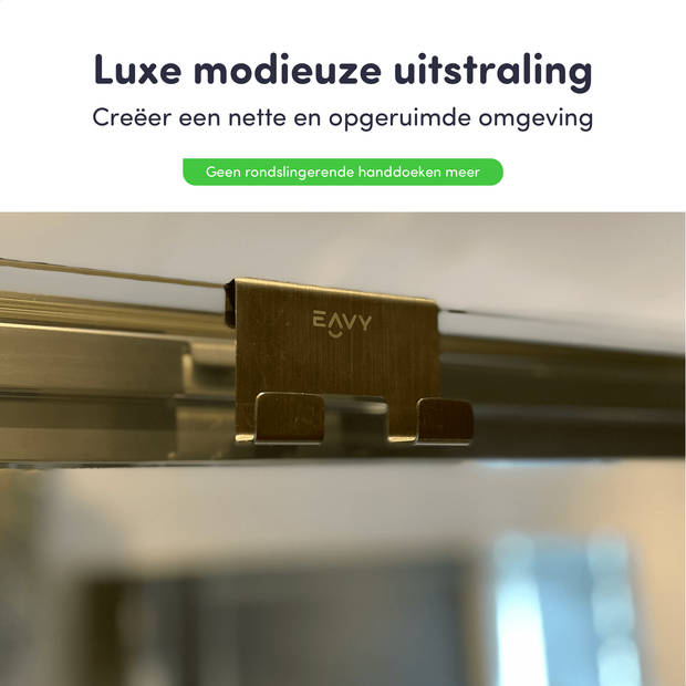 EAVY Douchehaak RVS - Universele Douchecabine Haak - Douchewand Haak - Douchehanger