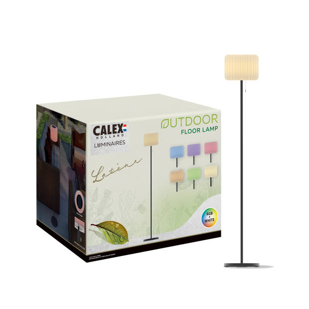 Calex Latina Vloerlamp, oplaadbaar, zonne-energie, waterdicht, 150cm