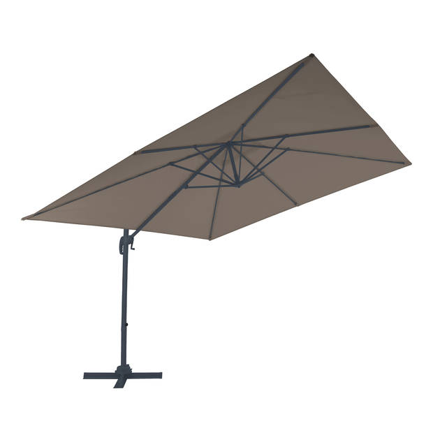 AXI Nima Zweefparasol Rechthoekig 300 x 300 cm in Antraciet / Taupe Parasol voor tuin met Aluminium Frame