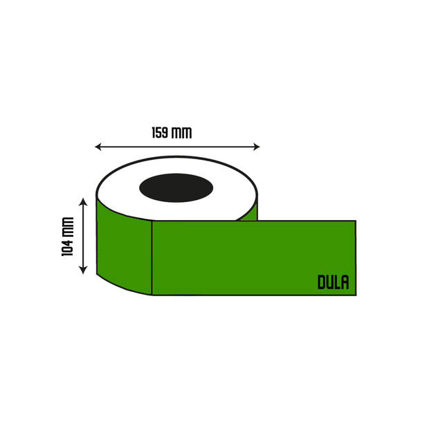 DULA Dymo Compatible labels - Groen - S0904980 - Grote verzendetiketten - 10 rollen - 104 x 159 mm - 220 labels per rol