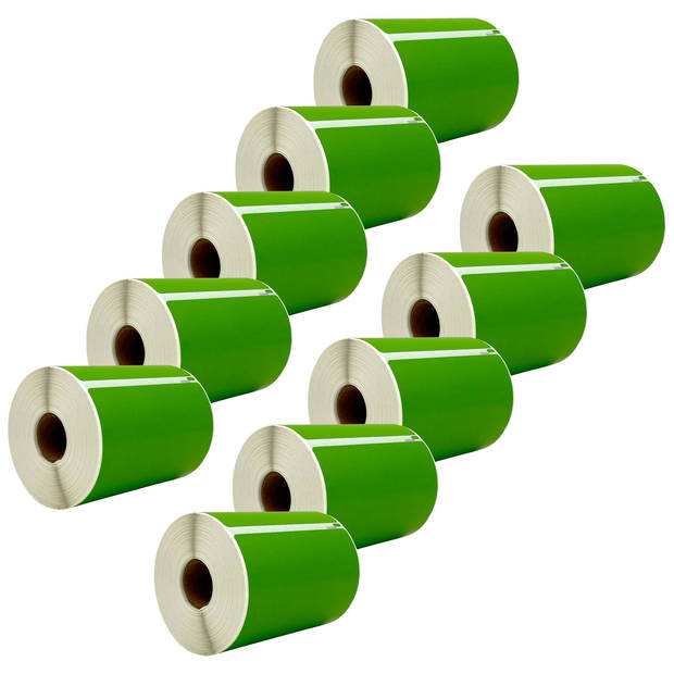 DULA Dymo Compatible labels - Groen - S0904980 - Grote verzendetiketten - 10 rollen - 104 x 159 mm - 220 labels per rol