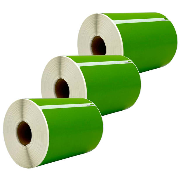 DULA Dymo Compatible labels - Groen - S0904980 - Grote verzendetiketten - 3 rollen - 104 x 159 mm - 220 labels per rol