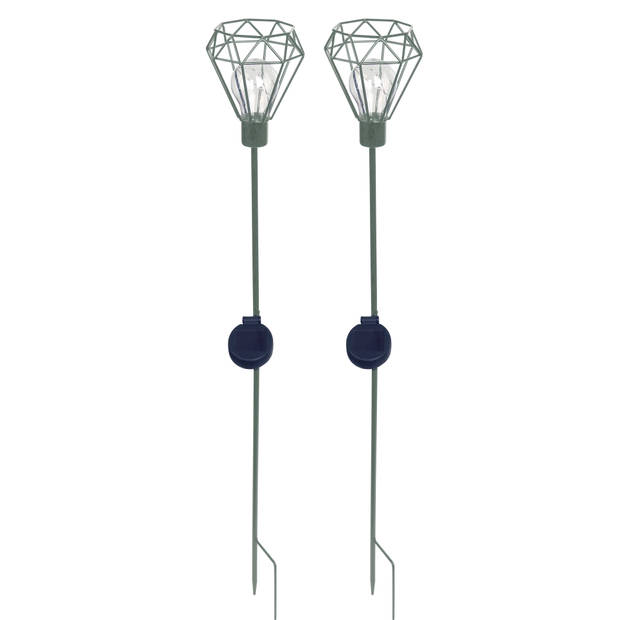 Luxform - Tuinlamp met grondspies - Diamond - 2 stuks - LED - Werkend op zonne-energie