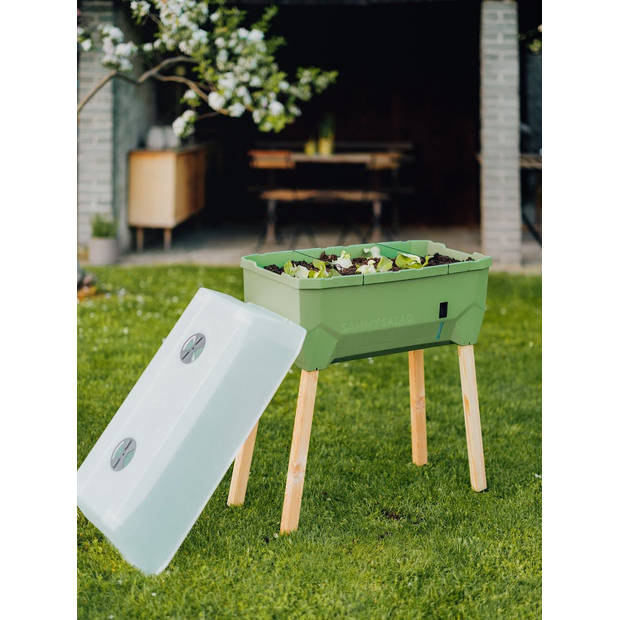 Sammy Salad kweekbak met watertank en deksel - Gusta Garden - Groen - 790 x 950 x 375 mm