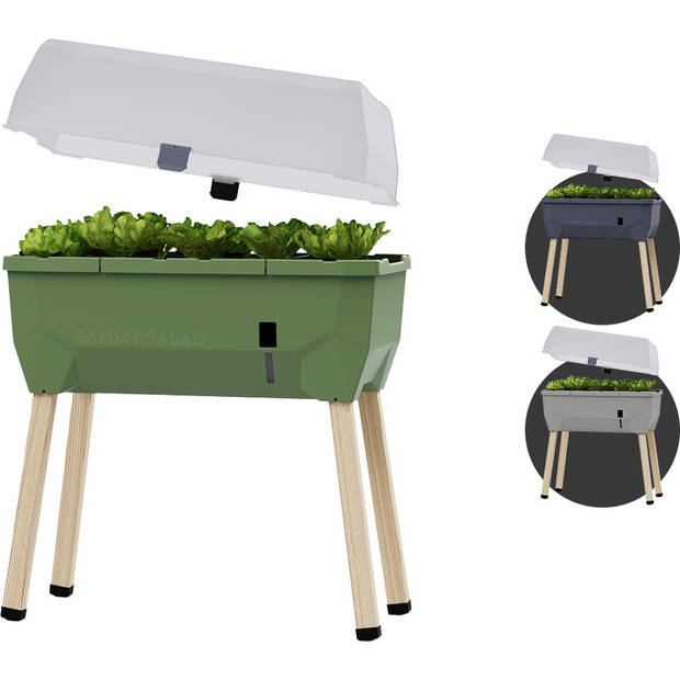 Sammy Salad kweekbak met watertank en deksel - Gusta Garden - Groen - 790 x 950 x 375 mm