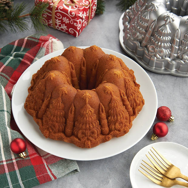 Nordic Ware - Tulband Bakvorm "Very Merry Bundt" - Nordic Ware Sparkling Silver Holiday