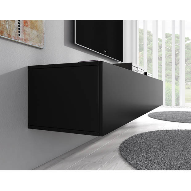 Meubella TV-Meubel Dario - Zwart Mat - 180 cm