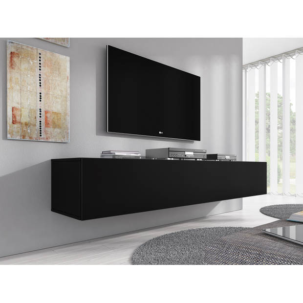 Meubella TV-Meubel Dario - Zwart Mat - 180 cm