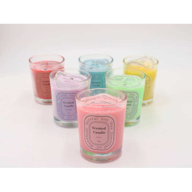 Color Candles Series - Geurkaars Deluxe Giftset- 6 stuks- 55gr.