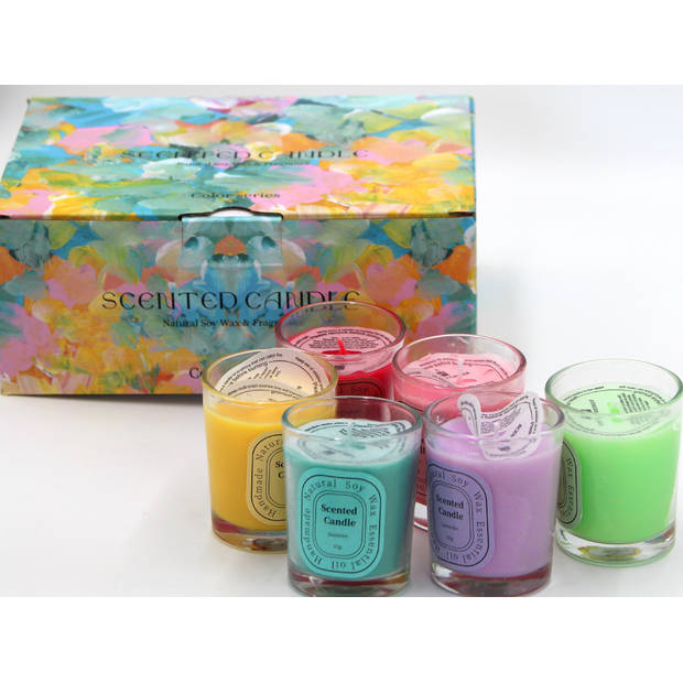 Color Candles Series - Geurkaars Deluxe Giftset- 6 stuks- 55gr.