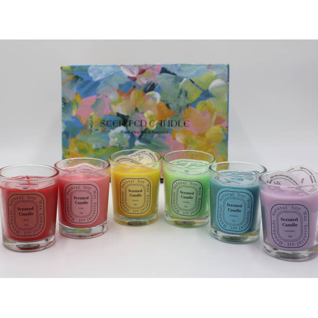 Color Candles Series - Geurkaars Deluxe Giftset- 6 stuks- 55gr.