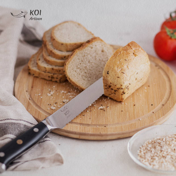 KOI Artisan® Damascus Broodmes - 20,32 cm - VG10 Super Staal - Militaire Kwaliteit Handvat