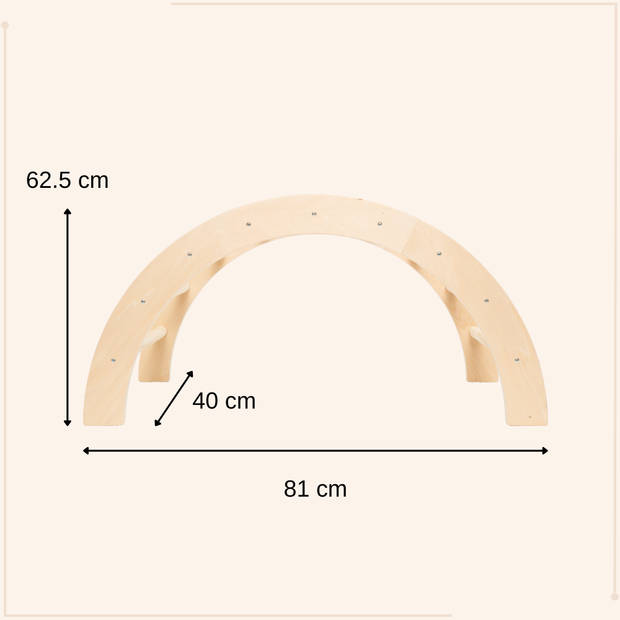 MISOU Klimboog Montessori - Klimrek - Klimframe - Peuter - 81x40,5x62,5cm - Hout