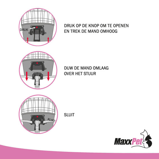 MaxxPet Fietsmand hond - Hondenmand fiets - Voor Bagagedrager - 46,5x37,5x40,5 cm - Zwart