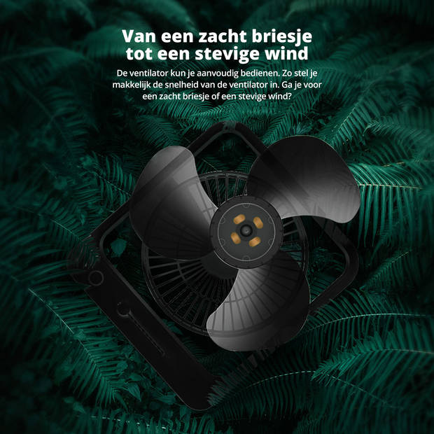 FlinQ Coolcube Tafelventilator - Draadloos - Oplaadbaar - Aanpasbare snelheden - Zwart