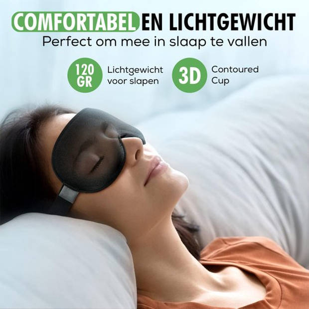 Travelhawk Slaapmasker - Luxe 3D Oogmasker - Zijden Slaapmaskers - Traagschuim - 100% Verduisterend - Voor Mannen en Vro