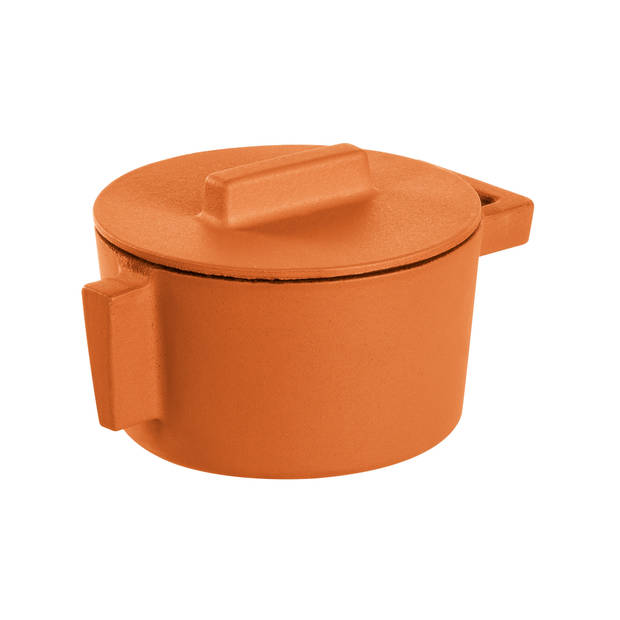 Sambonet - Braadpan Terra.Cotto Gietijzer met deksel 10 cm - Gietijzer - Oranje