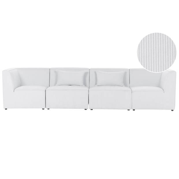 Beliani LEMVIG - Modulaire Sofa-Wit-Corduroy