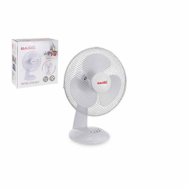 Tafelventilator Basic Home Wit 35 W 30 cm (2 Stuks)