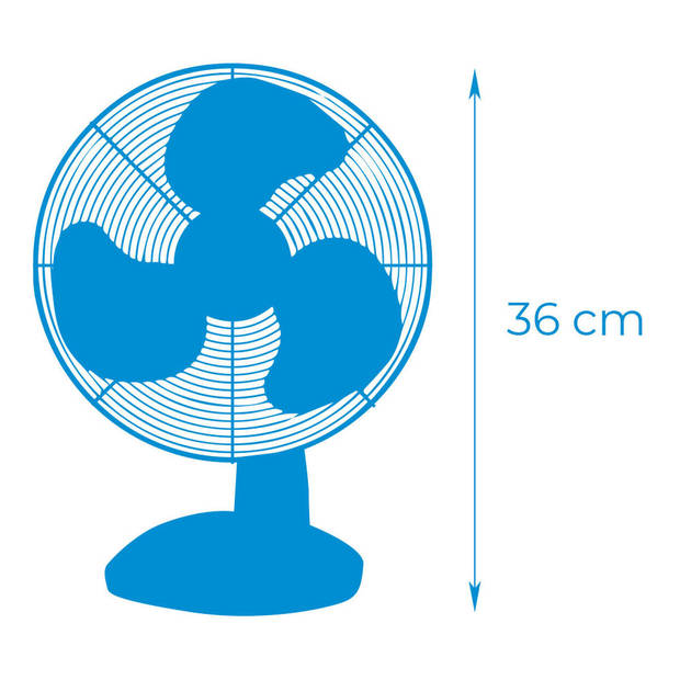 Tafelventilator EDM Wit 25 W Ø 23 x 36 cm