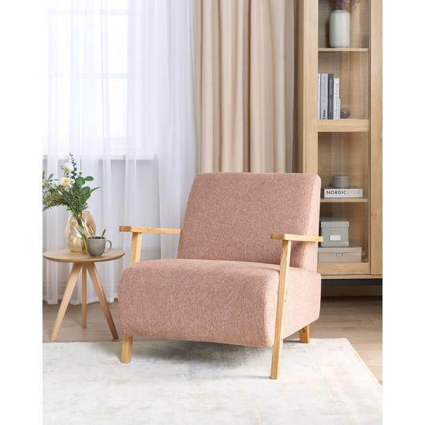 Beliani LESJA - Fauteuil-Roze-Polyester