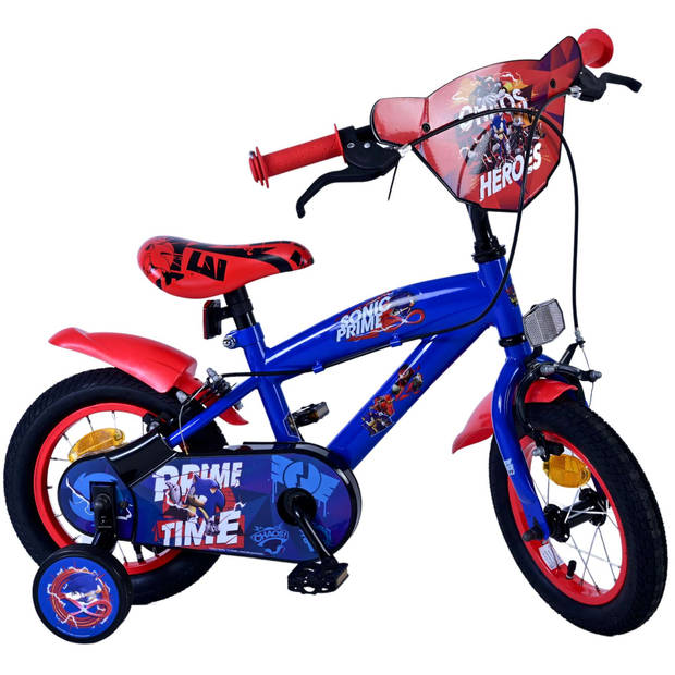 Sonic Prime Kinderfiets - Jongens - 12 inch - Blauw Rood - Twee handremmen