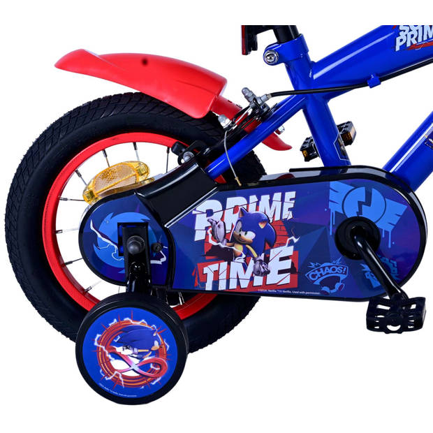 Sonic Prime Kinderfiets - Jongens - 12 inch - Blauw Rood - Twee handremmen