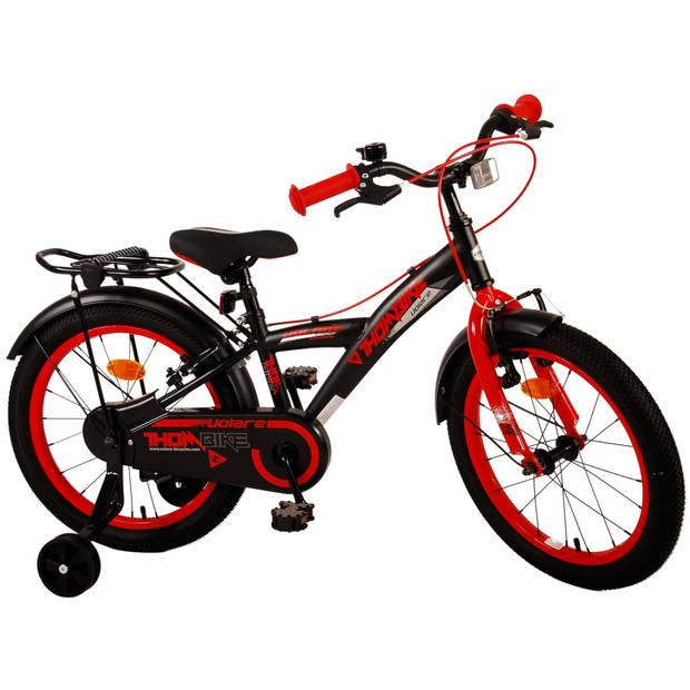 Volare Thombike Kinderfiets - Jongens - 18 inch - Zwart Rood - Twee handremmen