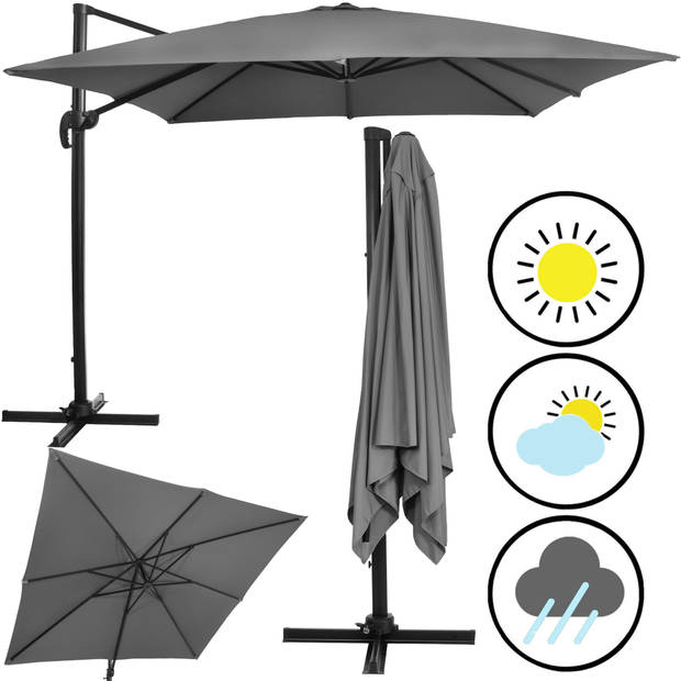 Springos Parasol Parasols Kantelbaar Met Ventilatie Grafiet 290 x 290 cm