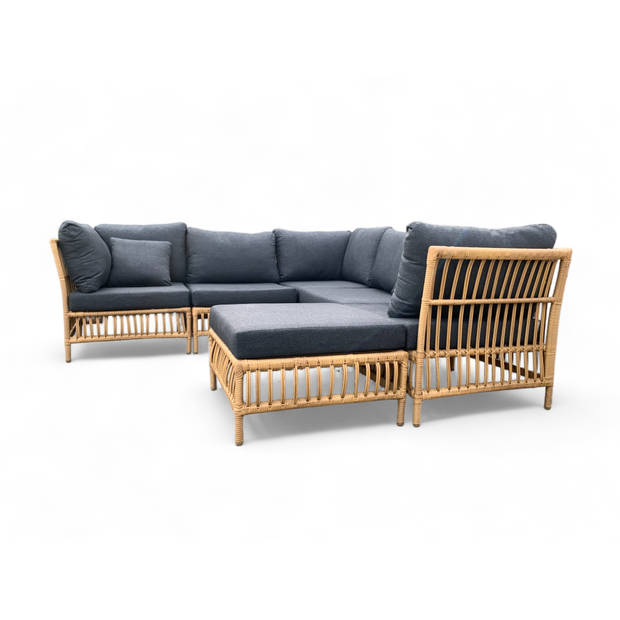 Loungeset / Hoekset Maira Bamboe met Hocker