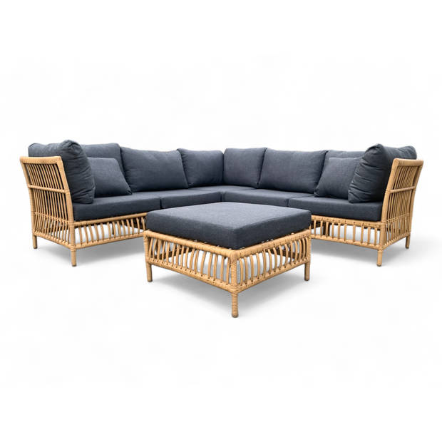 Loungeset / Hoekset Maira Bamboe met Hocker