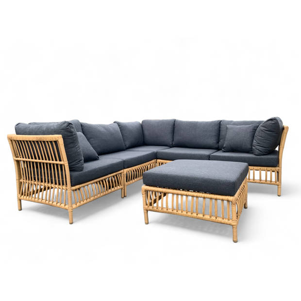 Loungeset / Hoekset Maira Bamboe met Hocker