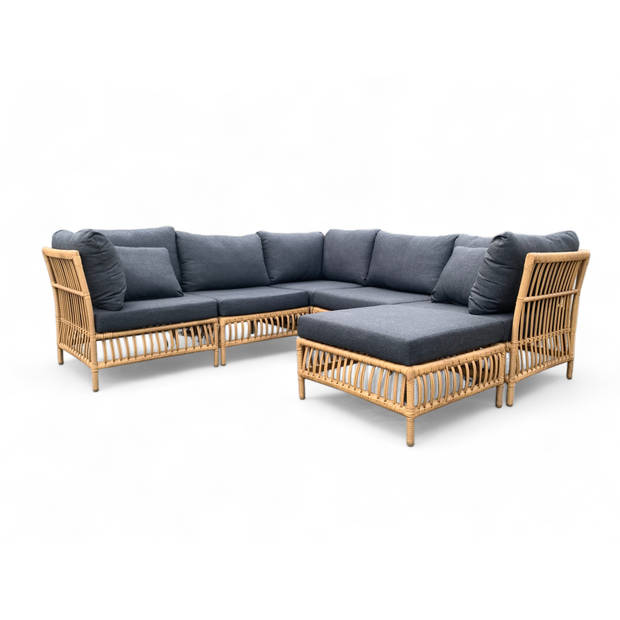 Loungeset / Hoekset Maira Bamboe met Hocker