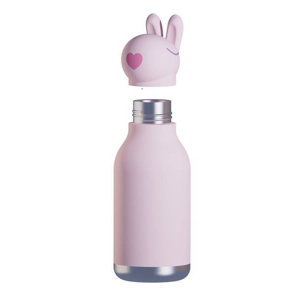 asobu bunny bestie drinkfles 295ml rvs siliconen konijn