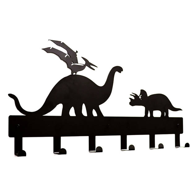 Kapstok dinosaurussen kinderkamer jungle safari dieren - wandkapstok 6 haken babykamer