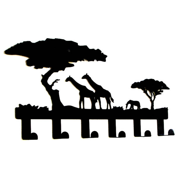 Wandkapstok kinderkamer jungle safari dieren - wandkapstok 6 haken babykamer