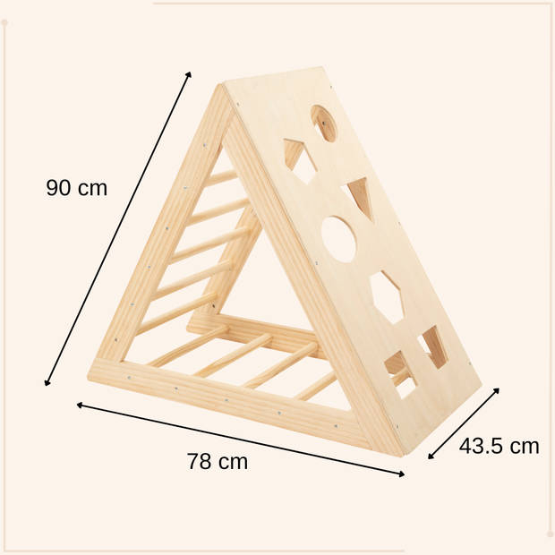 MISOU Pikler Klimboog - Montessori - Triangle - Klimframe - Baby - 78x43,5x90cm - Hout