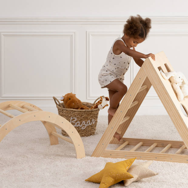 MISOU Pikler Klimboog - met Klimrek Montessori - Triangle Klimframe - Baby - Hout