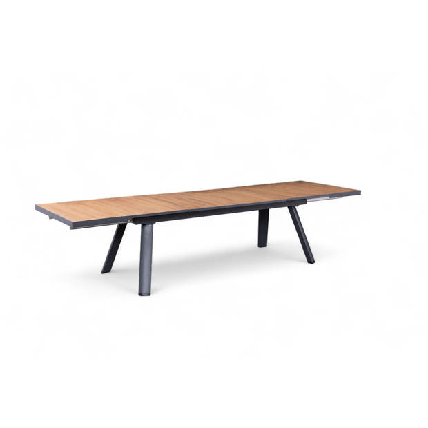 Tuintafel Fontana Hout/Teak Uitschuifbaar 220-340 cm Antraciet Aluminium Frame