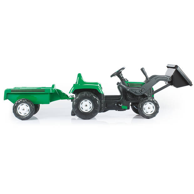 Dolu Ranchero Traptractor met Aanhanger & Voorlader Groen/Zwart