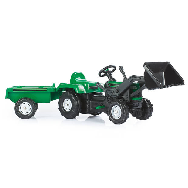 Dolu Ranchero Traptractor met Aanhanger & Voorlader Groen/Zwart