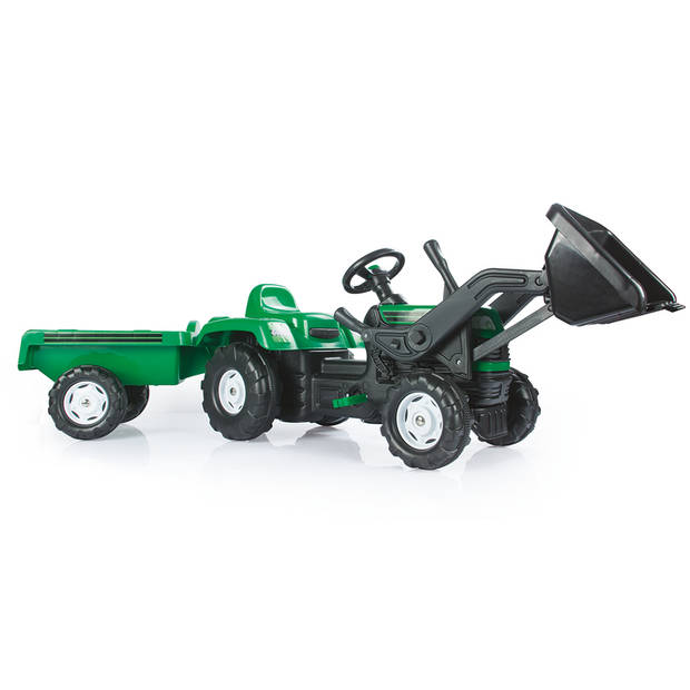 Dolu Ranchero Traptractor met Aanhanger & Voorlader Groen/Zwart