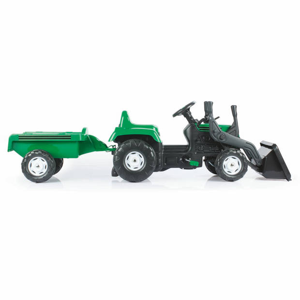 Dolu Ranchero Traptractor met Aanhanger & Voorlader Groen/Zwart