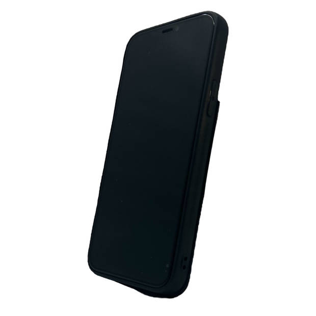 HEM Luxe Lederen Back Cover - Geschikt voor iPhone 15 Pro Max - Zwart - Telefoonhoesje / Achterkant voor 3 pasjes