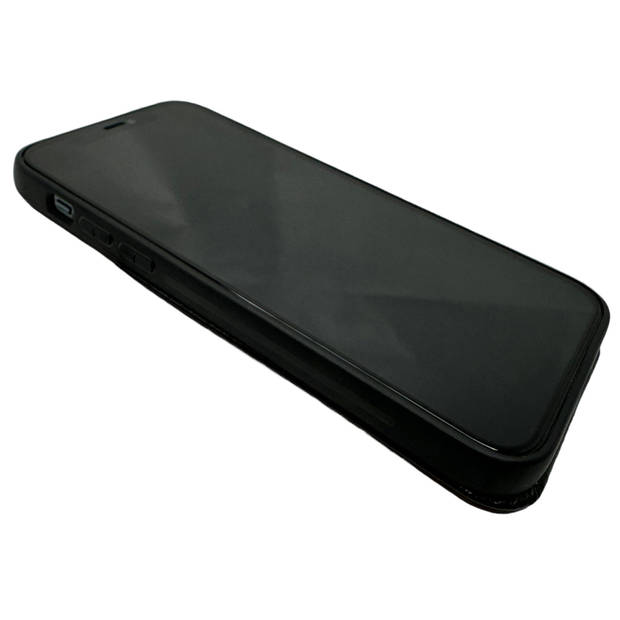 HEM Luxe Lederen Back Cover - Geschikt voor iPhone 15 Pro Max - Zwart - Telefoonhoesje / Achterkant voor 3 pasjes