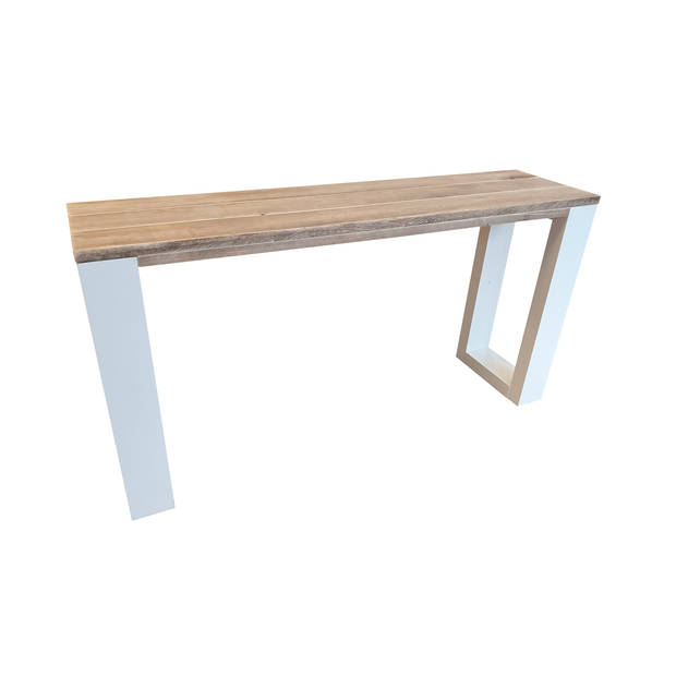 Wood4you - Side table enkel steigerhout - - Wit - Eettafels 180 cm - Bijzettafel