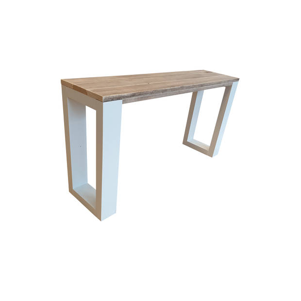 Wood4you - Side table enkel steigerhout - - Wit - Eettafels 160 cm - Bijzettafel